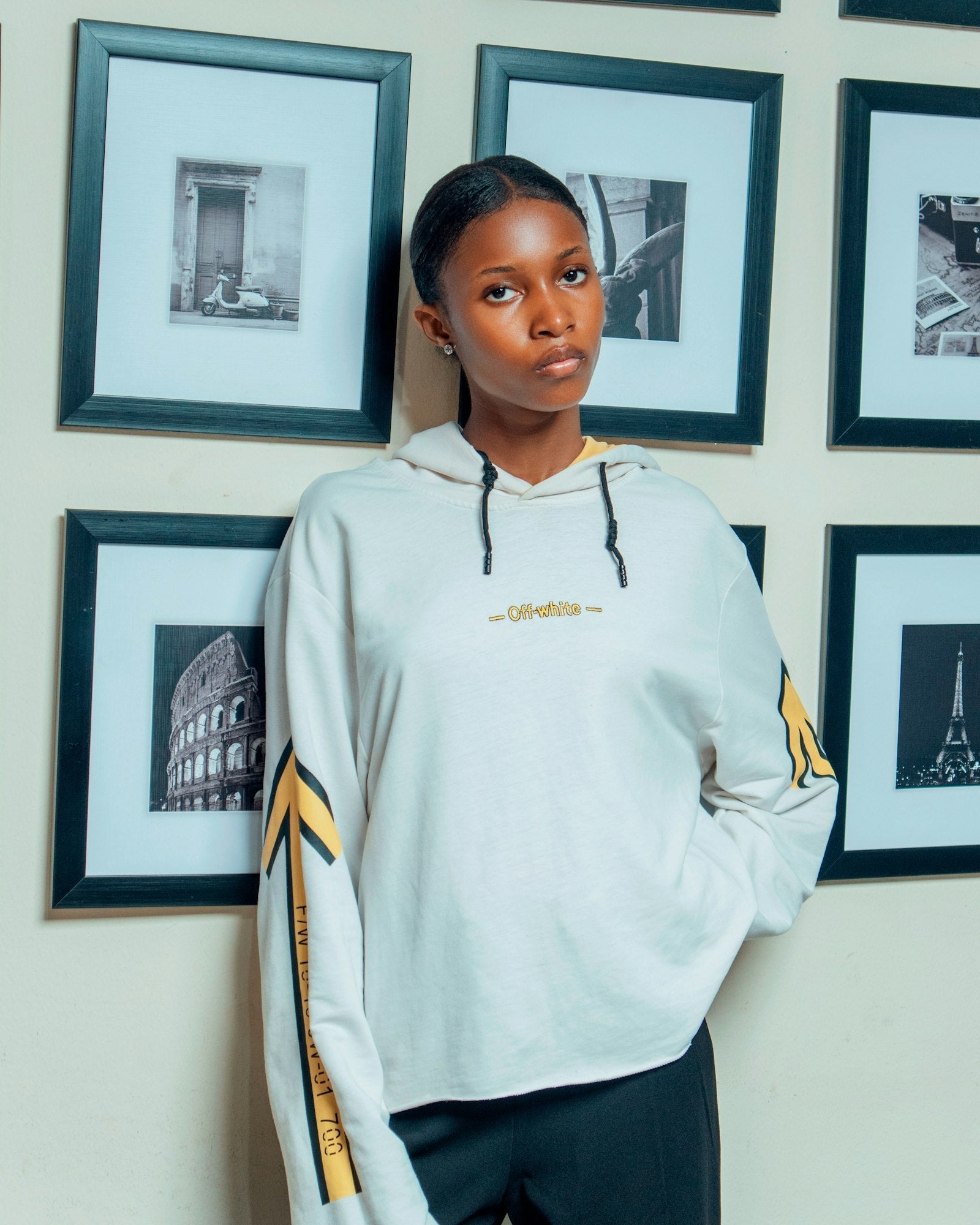 Women's White Streetwear Hoodie