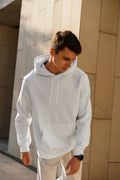 Men's White Pullover Hoodie